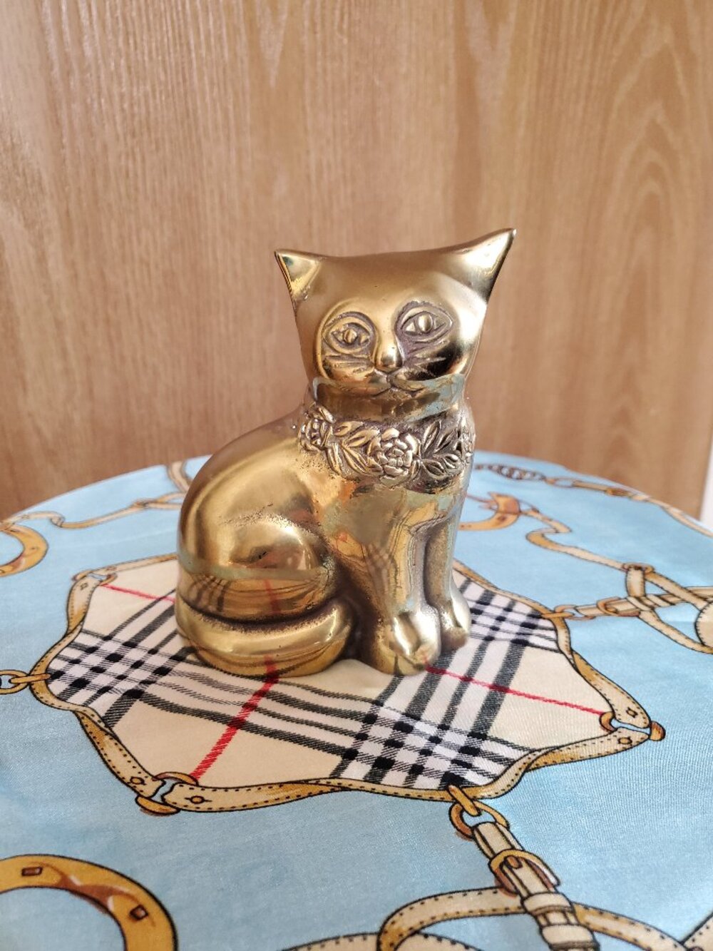 Solid brass cat floral collar - Picture 3 of 7